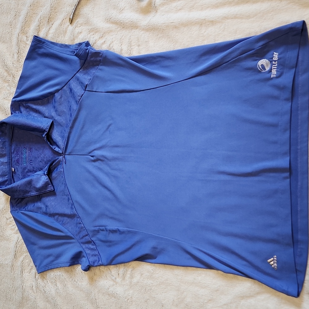 Adidas Periwinkle Blue Women's Golf Polo with Cap Sleeves Climacool Size Medium - Picture 4 of 8